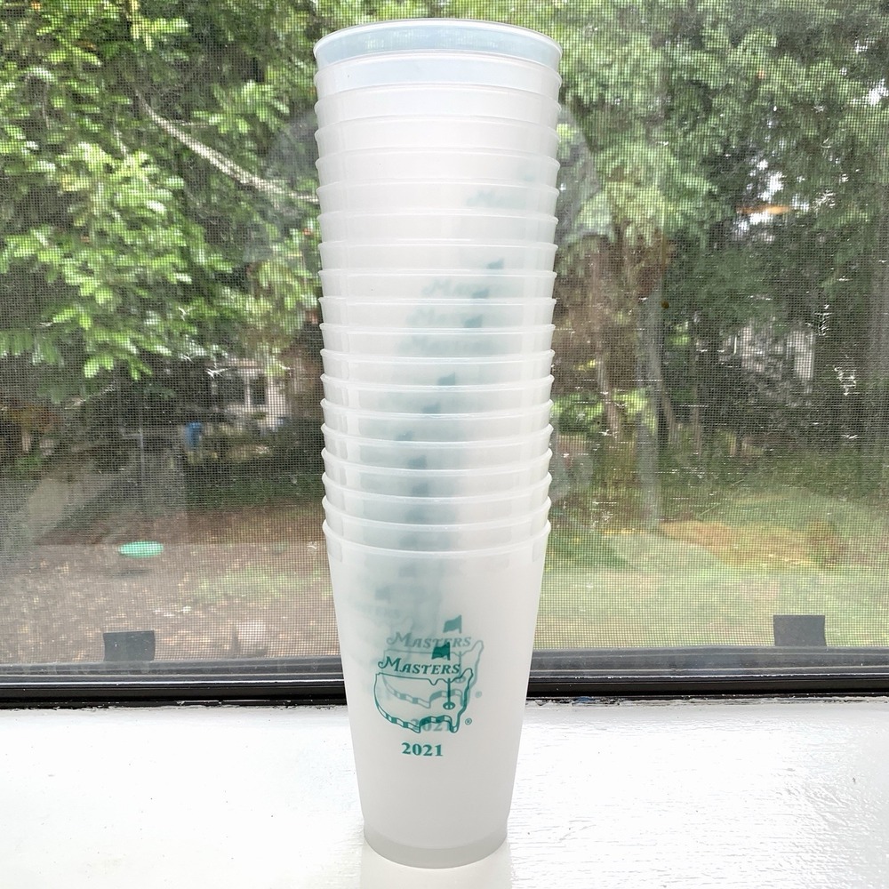 19 x 2021 Masters August National Golf Plastic Drinking Cups Frosted Collectible